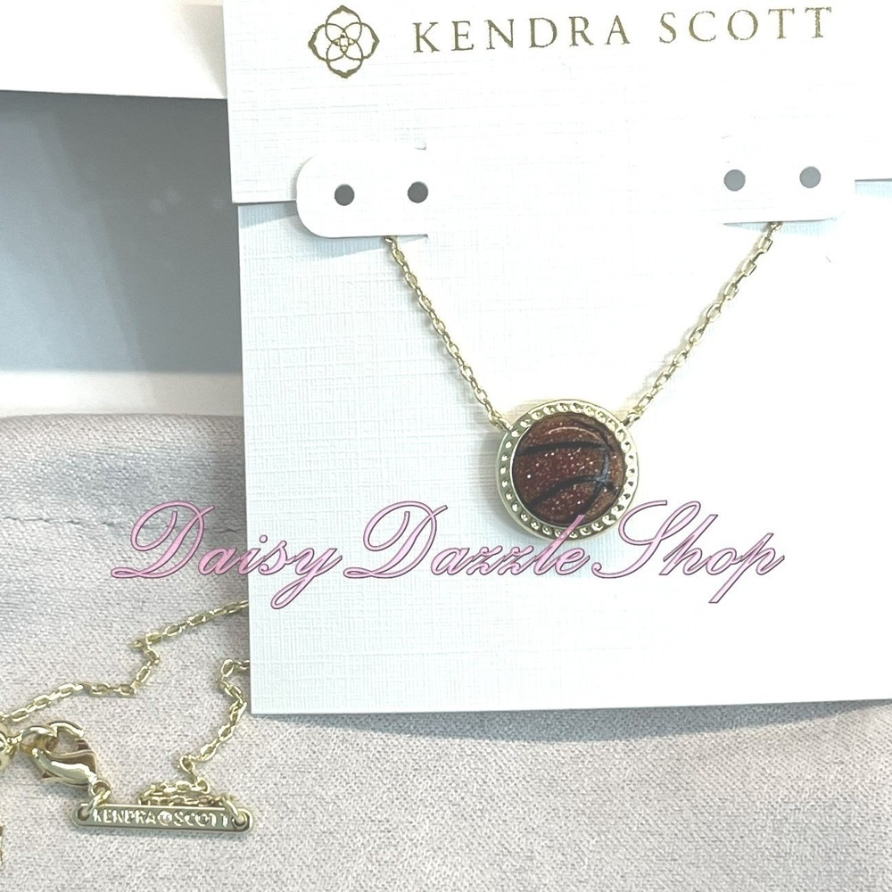 ✨New Kendra Scott Basketball Short Pendant Necklace Gold Plated  ✨